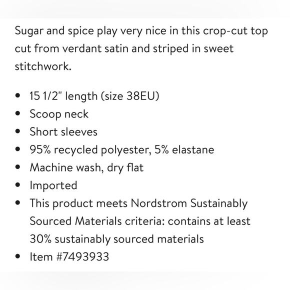 Ganni Smock Satin Crop Blouse Size XS - Picture 5 of 12